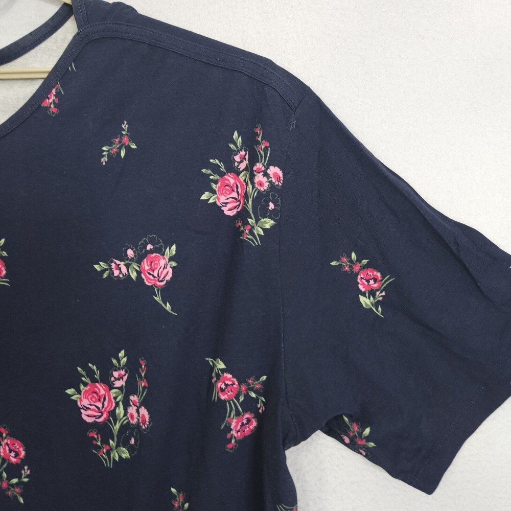 Woman Within Top T-Shirt Womens Blue Size 3X Short Sleeve Pullover Floral - Picture 4 of 11